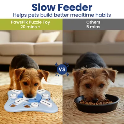 PawsPik Interactive Slow Feeder Treat-Dispensing Puzzle Dog Toy with Squeaker, 10 in - Image 3