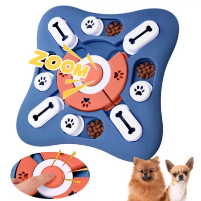 PawsPik Interactive Slow Feeder Treat-Dispensing Puzzle Dog Toy with Squeaker, 10 in - Image 1