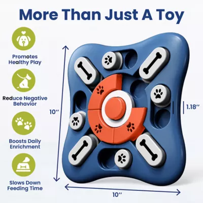 PawsPik Interactive Slow Feeder Treat-Dispensing Puzzle Dog Toy with Squeaker, 10 in - Image 2