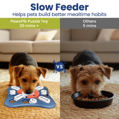 PawsPik Interactive Slow Feeder Treat-Dispensing Puzzle Dog Toy with Squeaker, 10 in - Image 3