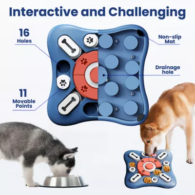 PawsPik Interactive Slow Feeder Treat-Dispensing Puzzle Dog Toy with Squeaker, 10 in - Image 5