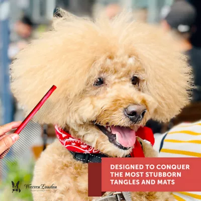 Warren London Detangling Strong 10 Inch Comb For Stubborn Dog Tangles & Mats - Image 5