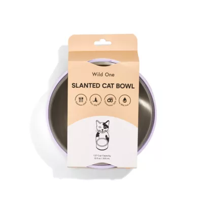 Wild One Slanted Cat Bowl, Lilac - Image 6