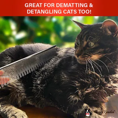 Warren London Carding Pro XL 9 Inch Copper Comb For Dogs & Cats W/ Dual Length Teeth - Image 7