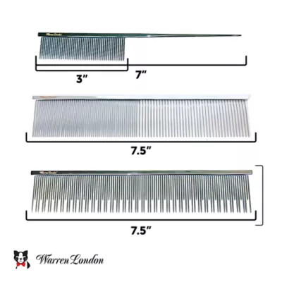 Warren London Dual Action Copper Carding 7.5 Inch Cat Comb W/ Multi-Length Bristles - Image 3