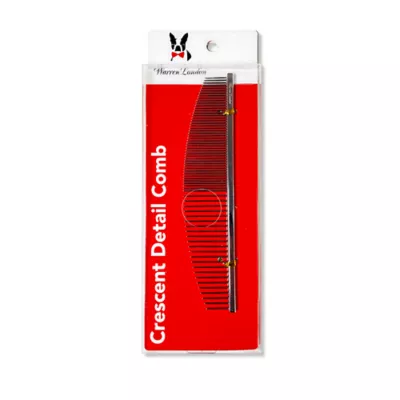 Warren London 6.5 Inch Crescent Shaped Detail Comb For Delicate Areas Including Face, Ears & Tail - Image 1
