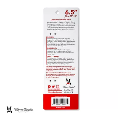 Warren London 6.5 Inch Crescent Shaped Detail Comb For Delicate Areas Including Face, Ears & Tail - Image 7