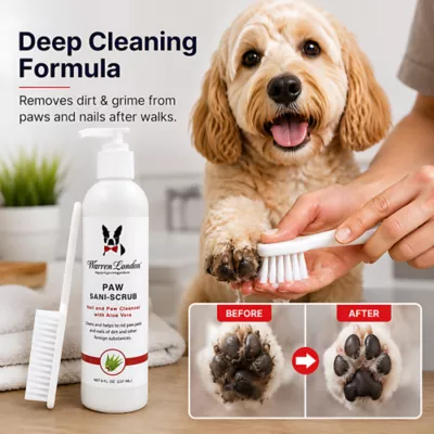 Warren London Deep Cleaning Paw Sani-Scrub W/ Aloe Vera, Nail & Paw Cleanser Treatment- 8 Fl Oz - Image 2