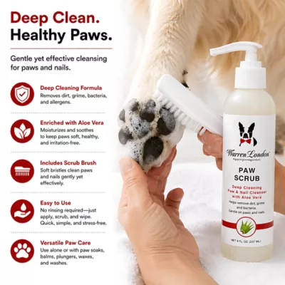 Warren London Deep Cleaning Paw Sani-Scrub W/ Aloe Vera, Nail & Paw Cleanser Treatment- 8 Fl Oz - Image 6