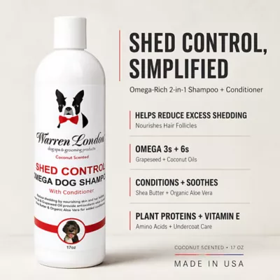 Warren London Omega Shed Control Dog Shampoo W/ Conditioner, Nourishing 2-in-1 Formula- 17 Fl Oz - Image 6