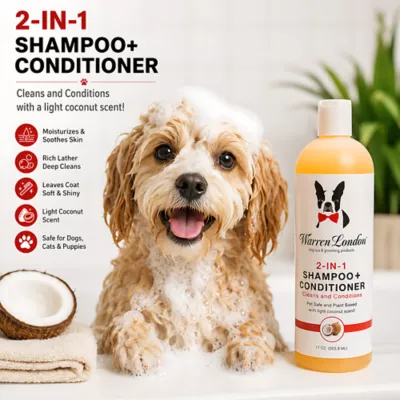 Warren London 2-in-1 Dog Shampoo & Conditioner W/ Shea Butter, Light Coconut Scent- 17 Fl Oz - Image 2
