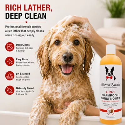 Warren London 2-in-1 Dog Shampoo & Conditioner W/ Shea Butter, Light Coconut Scent- 17 Fl Oz - Image 3