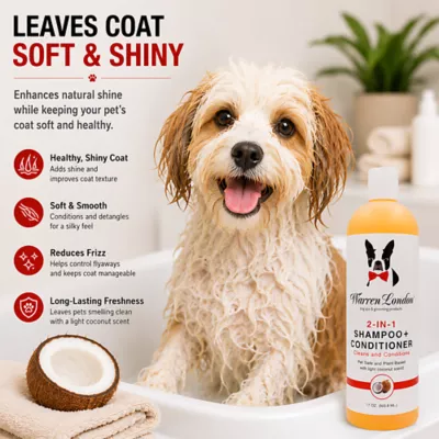 Warren London 2-in-1 Dog Shampoo & Conditioner W/ Shea Butter, Light Coconut Scent- 17 Fl Oz - Image 4