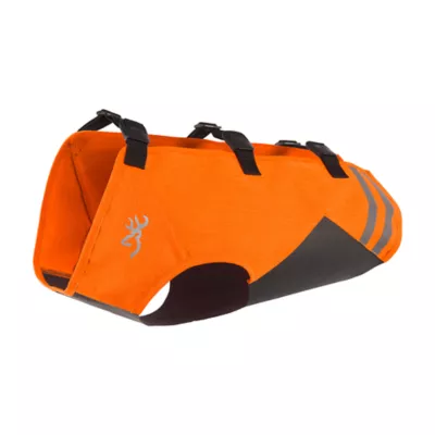 Browning® Waterproof Full Coverage Blaze Orange Dog Safety Vest with Reflective Accents - Image 1