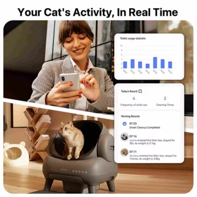 Neakasa M1 Plus Open Top Self-Cleaning Litter Box W/ Smart App Monitering For Lg or Multi-Cat Homes - Image 7