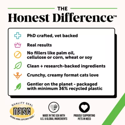 Pet Honesty Cat Treatment - Hairball & Skin Support Crunchy & Creamy Chews, Chicken Flavor, 3.7 oz - Image 5