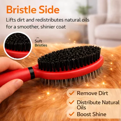 Warren London Dual-Action Pin & Bristle Brush For Dogs W/ Comfort Gel Grip - Image 5