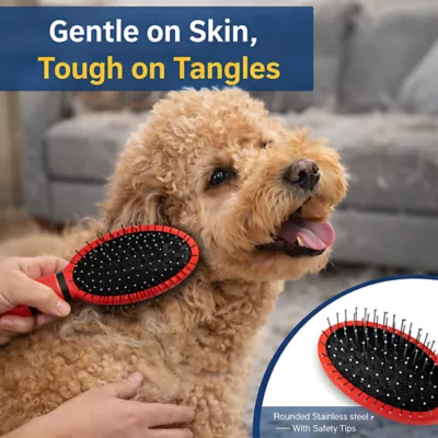 Warren London Dual-Action Pin & Bristle Brush For Dogs W/ Comfort Gel Grip - Image 8