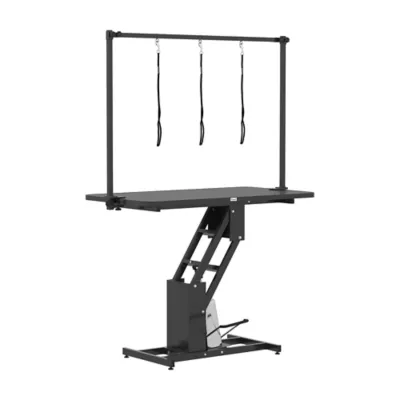 PawHut 43"W Hydraulic Dog Grooming Table, Z-Lift Height Adjustable Pet Grooming Table with Non-Slip - Image 1