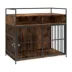 PawHut Dog Crate Furniture with Rotating Feeding Station Dog Kennel End Table Storage Shelves 39.4"W image thumbnail 1