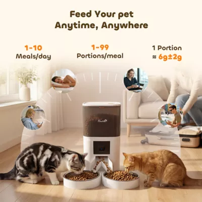 PawHut Automatic Cat Feeder for 2 Cats with HD Camera,2.4G & 5G WiFi Pet Food Dispenser 6L APP Cntrl - Image 4