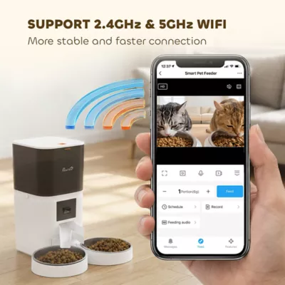 PawHut Automatic Cat Feeder for 2 Cats with HD Camera,2.4G & 5G WiFi Pet Food Dispenser 6L APP Cntrl - Image 7
