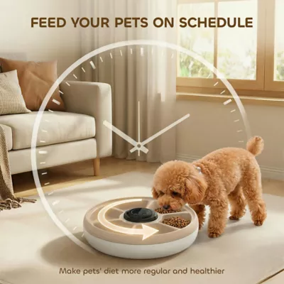 PawHut Automatic Feeder for Dry/Wet Food, Timed Cat/Dog Food Dispenser with 6 Trays, 1 Ice pack - Image 6