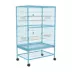 PawHut 52''H Large Rolling Steel Bird Cage, Bird House with Rolling Stand, Storage Shelf, Wood Perch image thumbnail 1