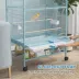 PawHut 52''H Large Rolling Steel Bird Cage, Bird House with Rolling Stand, Storage Shelf, Wood Perch image thumbnail 4