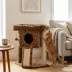PawHut Cat Tree, Small Cat Tower with Perch, Scratching Post, Cat Condo, Leopard Print image thumbnail 7