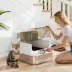 PawHut Stainless Steel Cat Litter Box, Easy-Clean Enclosure with Scoop & Flip Lid image thumbnail 2