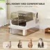 PawHut Stainless Steel Cat Litter Box, Easy-Clean Enclosure with Scoop & Flip Lid image thumbnail 3