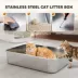 PawHut Stainless Steel Cat Litter Box, Easy-Clean Enclosure with Scoop & Flip Lid image thumbnail 4
