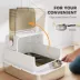 PawHut Stainless Steel Cat Litter Box, Easy-Clean Enclosure with Scoop & Flip Lid image thumbnail 5