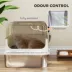 PawHut Stainless Steel Cat Litter Box, Easy-Clean Enclosure with Scoop & Flip Lid image thumbnail 6