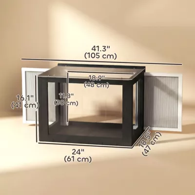 PawHut Catio Outdoor Cat Enclosure Adjustable Cat House Waterproof Top for Window 24" x18.5" x16.1" - Image 3