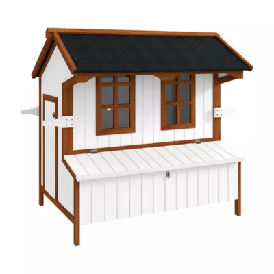 PawHut 43"H Wooden Chicken House with Nesting Box, Slide-out Tray, Ramp - Image 1