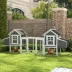 PawHut 123"W Extra Large Chicken Coop, Wooden Poultry House, Rabbit Hutch, Outdoor Run Ramps image thumbnail 2