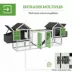 PawHut 123"W Extra Large Chicken Coop, Wooden Poultry House, Rabbit Hutch, Outdoor Run Ramps image thumbnail 5
