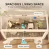 PawHut Wooden Hamster Habitat with Openable Top, Seesaws, Platforms, Water Bottle image thumbnail 4