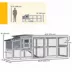 PawHut Large Chicken Coop, Wooden Hen House with Covered Run, Nesting Box, Pull-Out Tray image thumbnail 3