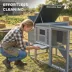 PawHut Large Chicken Coop, Wooden Hen House with Covered Run, Nesting Box, Pull-Out Tray image thumbnail 6