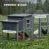 PawHut Large Chicken Coop, Wooden Hen House with Covered Run, Nesting Box, Pull-Out Tray image thumbnail 7