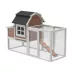 PawHut 71"L Chicken Coop for 3 Chickens, Wooden Hen House with Run, Removable Tray, Nesting Box image thumbnail 1