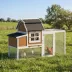 PawHut 71"L Chicken Coop for 3 Chickens, Wooden Hen House with Run, Removable Tray, Nesting Box image thumbnail 2