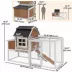 PawHut 71"L Chicken Coop for 3 Chickens, Wooden Hen House with Run, Removable Tray, Nesting Box image thumbnail 3
