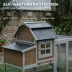 PawHut 71"L Chicken Coop for 3 Chickens, Wooden Hen House with Run, Removable Tray, Nesting Box image thumbnail 5