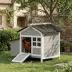 PawHut Wooden Chicken Coop with Nesting Box, Pull-out Metal Tray, for 1-2 Chickens, 36" x 25" x 27" image thumbnail 2
