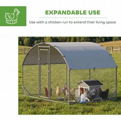PawHut Wooden Chicken Coop with Nesting Box, Pull-out Metal Tray, for 1-2 Chickens, 36" x 25" x 27" - Image 6