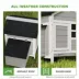 PawHut Wooden Chicken Coop with Nesting Box, Pull-out Metal Tray, for 1-2 Chickens, 36" x 25" x 27" image thumbnail 7